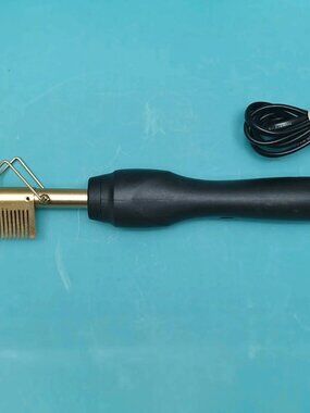 Electric Hot Comb Pressing Comb Hair Straightener Gold — 3 Heat Levels, Tested